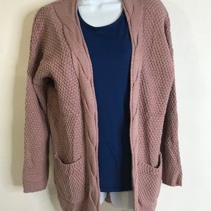 Traleubie Women's Open Front Long Sleeve Boho Boyfriend Knit Chunky Cardigan (S)